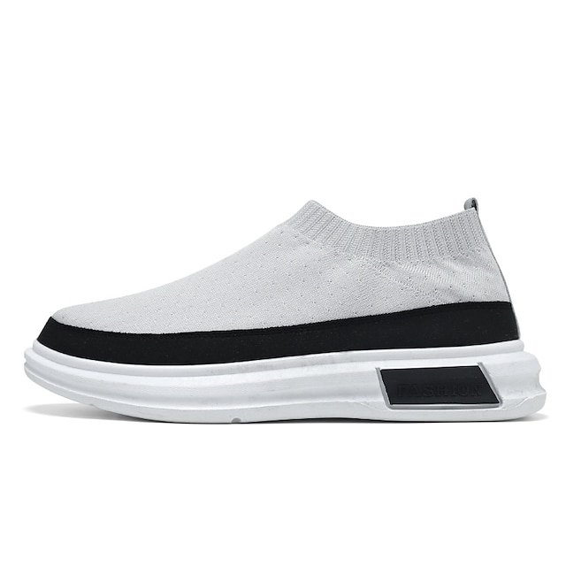  Men's Loafers & Slip-Ons Sporty Look Comfort Shoes Slip-on Sneakers Casual Classic Chinoiserie Daily Party & Evening Walking Shoes Mesh Warm Black Gray Summer Spring