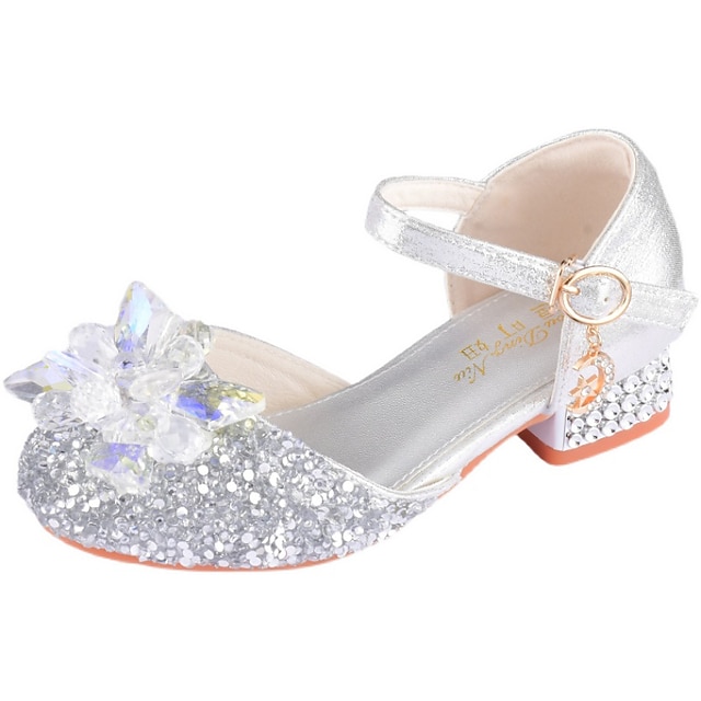 Girls' Heels Daily Glitters Dress Shoes Heel Leather Glitter Portable ...