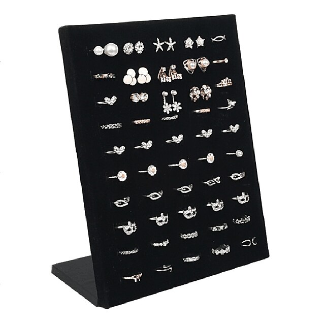  Velvet Display Case Jewelry Ring Displays Stand Board Holder Storage Box Plate Organizer