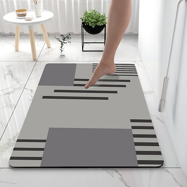  מחצלת אמבט אדמה דיאטומית דפוס גיאומטרי סופר סופג שטיח שטיח שטיח אמבטיה עיצוב חדש