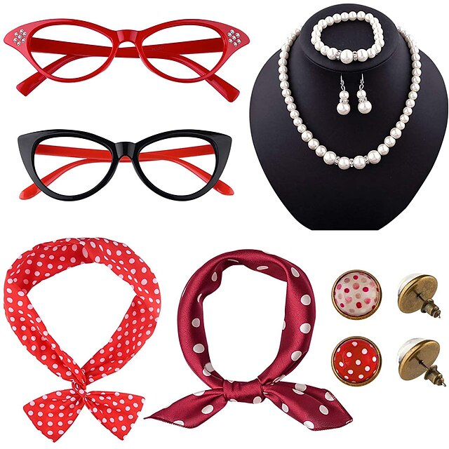 Red Glasses 50s Style Costume Accessory main image 0