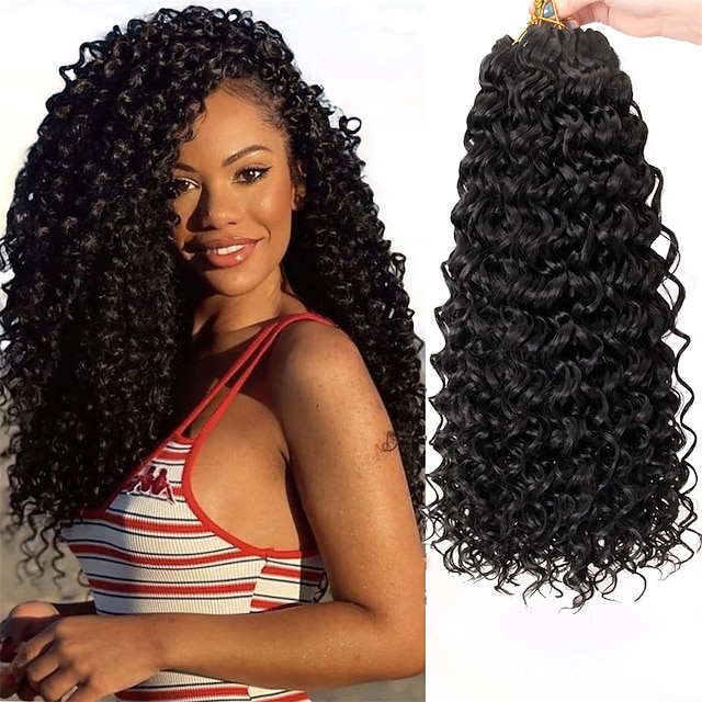 Curl Crochet hair 18inch Water Wave Crochet hair Ombre Synthetic