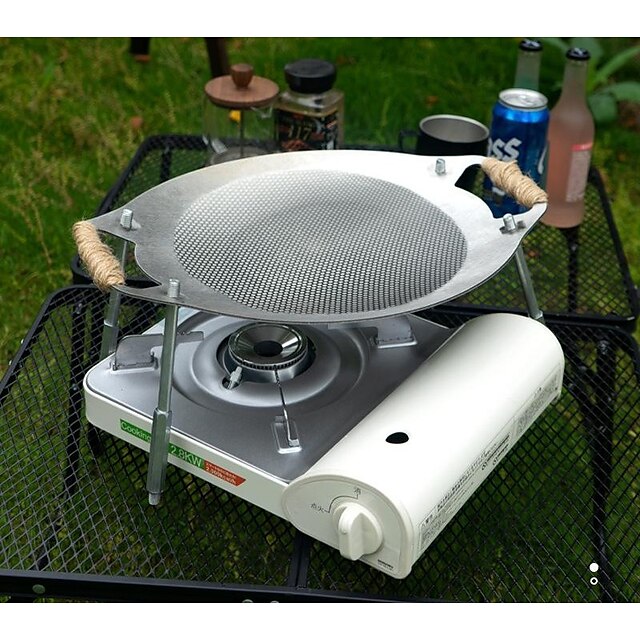  Kitchen Tools outdoor barbecue plate camping korean barbecue plate gas induction cooker stainless steel frying pan can lift the grill plate