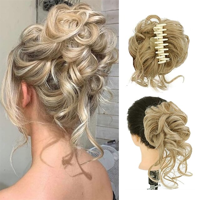 Claw Messy Bun Hair Pieces Clip Wavy Curly Hair Chignon Clip in ...