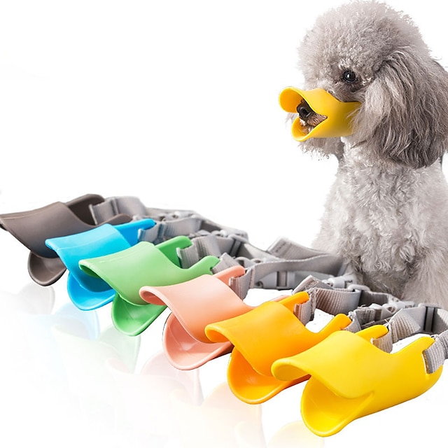  Couvre-bouche anti-morsure pour chien dispositif d'aboiement alimentaire anti-aléatoire en peluche canard en silicone