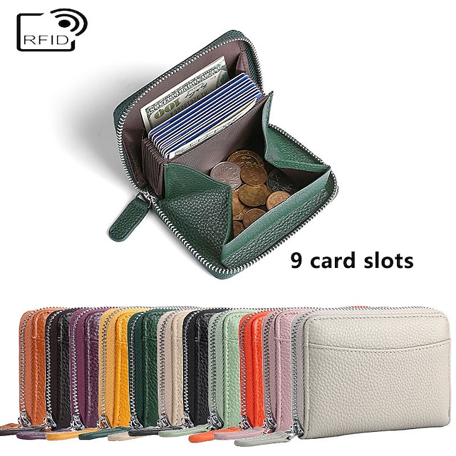  Carteira de titular de cartão de crédito couro legítimo Titular do Cartão de Nome Luxo com fecho magnético Compartimento Único para Feminino Masculino