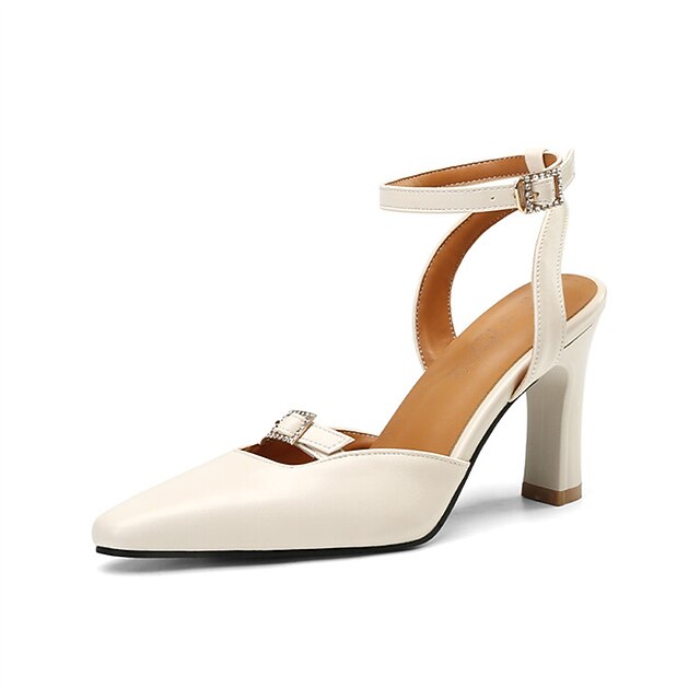 Women's Heels Ankle Strap Heels Daily Chunky Heel Closed Toe Casual