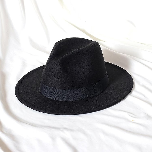  Hats Wool Acrylic Fedora Hat Formal Wedding Cocktail Royal Astcot Simple With Pure Color Headpiece Headwear