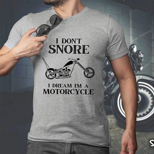 Men's Plus Size T shirt Tee Big and Tall Letter Crewneck Print Short Sleeves Stylish Casual Tops Biker Gift Outdoor Daily Wear Tops 5