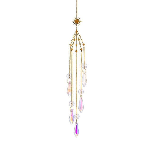  دقات الرياح الكريستالية suncatcher -sun catchers نافذة داخلية دمعة خرز كريستالي موشور لتزيين المنزل في الهواء الطلق ديكور معلق للسقف ماسك إضاءة المطبخ