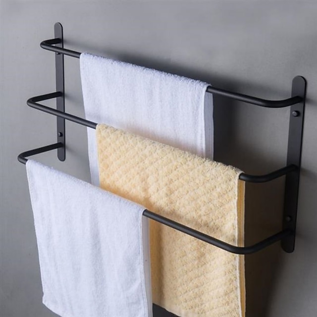 Wall Mounted Towel Rackstainless Steel 3-tiertowel Bar Storage Shelf 