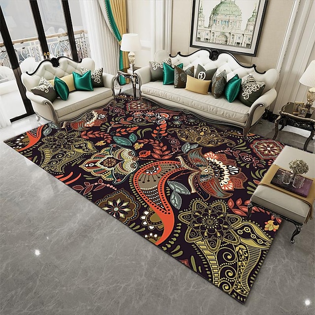  boheemi persialainen lattiamatto alue matto liukumaton olohuone sohva viltti sohvapöytä matto