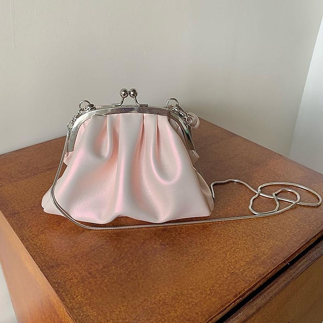  Per donna Evening Bag Pochette pelle sintetica Ufficio Giornaliero Addio al nubilato Traspirante Duraturo Tinta unica Bianco Rosa