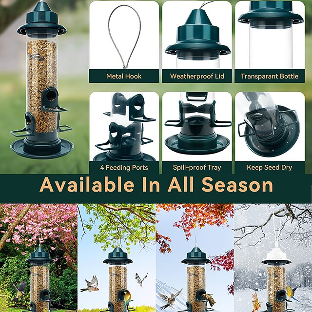 Bird Feeders for Outdoors Hanging Squirrel Proof Bird Feeders for ...