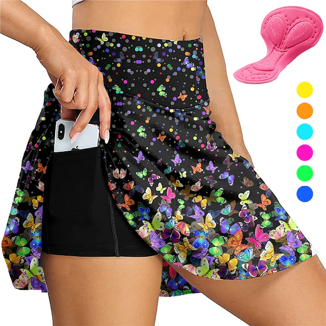 Women s Graphic Butterfly Cycling Skort Skirt Bike Skirt Bottoms Race women-s-graphic-butterfly-cycling-skort-skirt-bike-skirt-bottoms-race