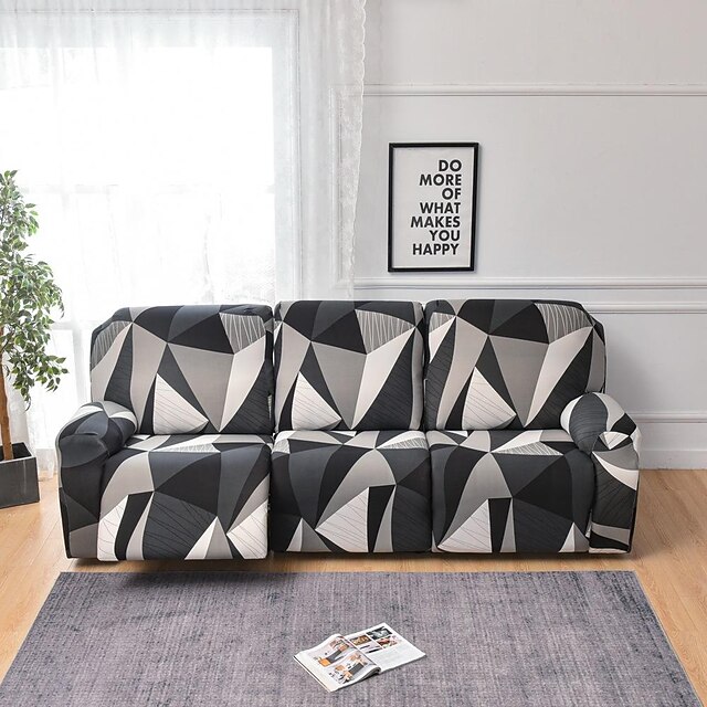  stretch relaxfauteuilhoezen 3-zitsbankhoes relaxfauteuilhoes bloemen met elastische lus, anti-kattenkrabmeubelbeschermer voor kinderen, huisdieren, honden, katten