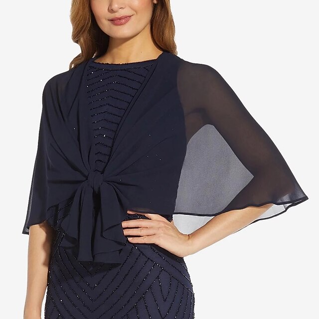 Shawl & Wrap Shawls Women's Wrap Pure Elegant Sleeveless Chiffon Wedding Wraps With Pure Color