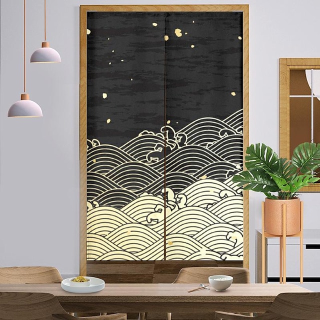  Rideaux de cuisine rideaux de porte décor de tapisserie, panneau de rideau de porte noren japonais, séparateur de pièce pour porche salon bureau chambre patio