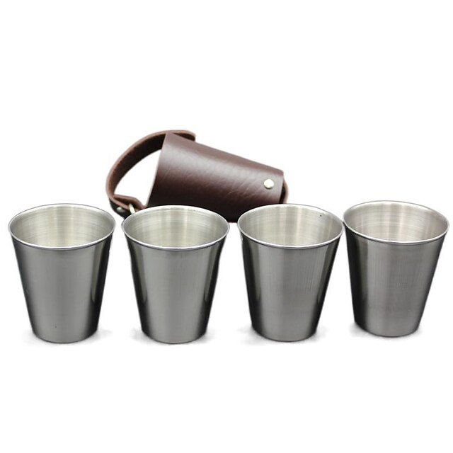  Cup 0.07 L Portable Lightweight Durable Stainless Steel for Outdoor Fishing Hiking Camping Outdoor Silver