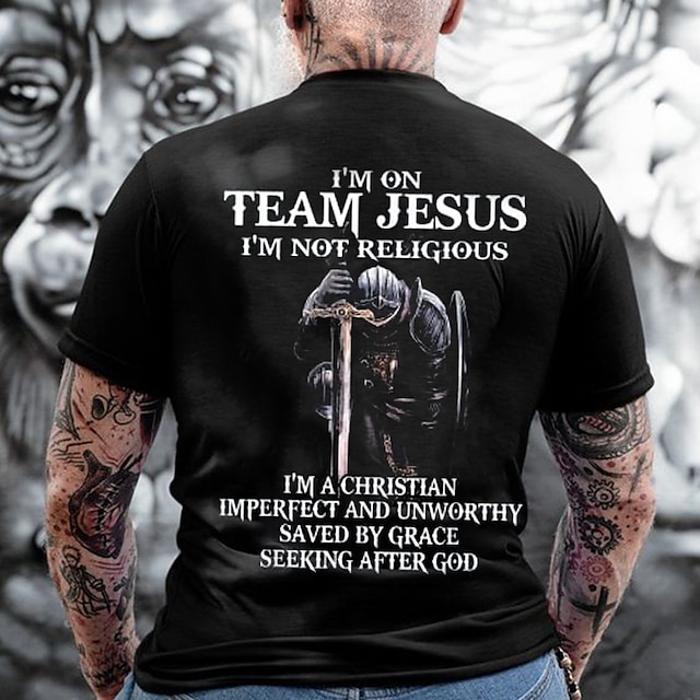  Per uomo Grafico Lettera Maglietta Stile casual Cotone Manica Corta Grafico Camicia Nero Maglietta comoda All'aperto Casuale Abbigliamento di stilista