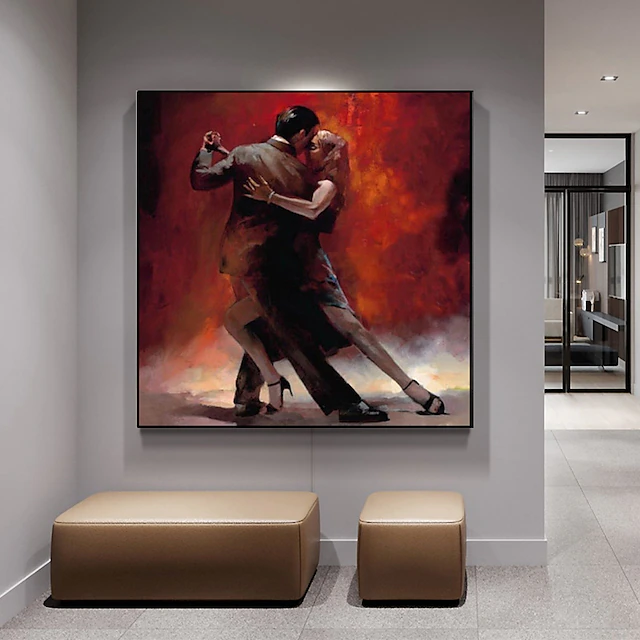 Couple dancing Tango oil panting 100% Hand painted painting dancing dancer figure wall art painting For Home Wall Decor 6