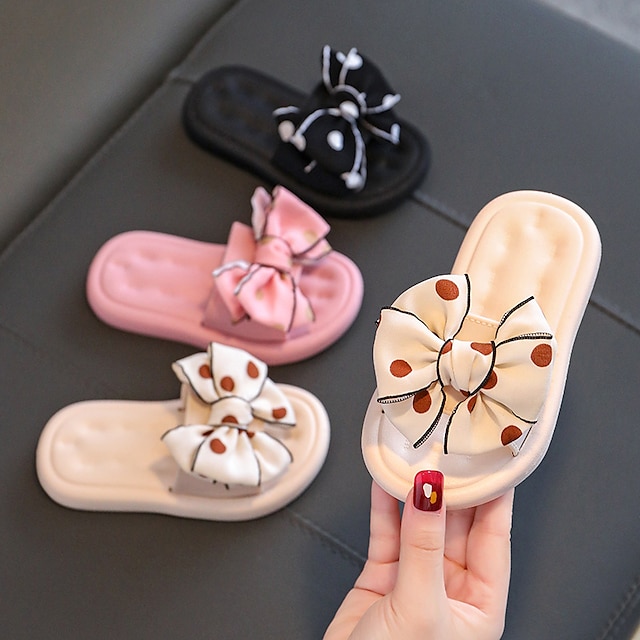  Girls' Slippers & Flip-Flops Daily Synthetics Shock Absorption Breathability Non-slipping Big Kids(7years +) Little Kids(4-7ys) Toddler(2-4ys) Casual Daily Bowknot Black Pink Apricot Summer