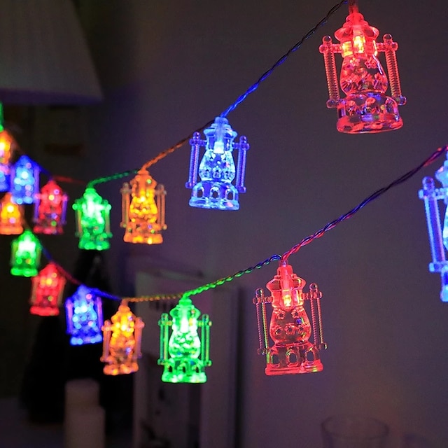  ramadan luci decorative led festival 3m 20leds 6m 40leds luci della stringa a forma di palazzo eid mubarak ramadan funzionamento a batteria eid decorazione stella luna luci