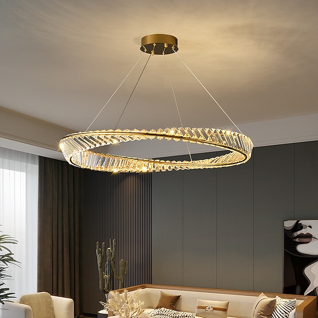 80 Cm Circle   Round Design Pendant Light Crystal Sputnik Electroplated 