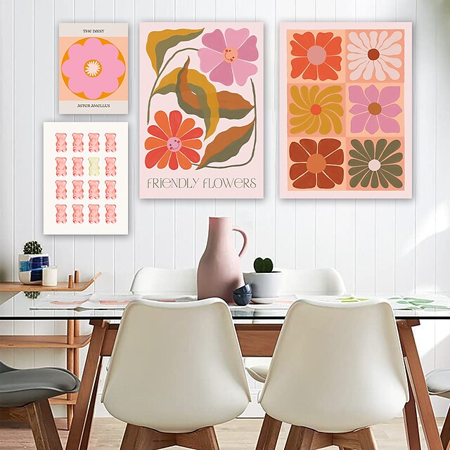  Print Rolled Canvas Prints - Abstract Florals Modern Art Prints