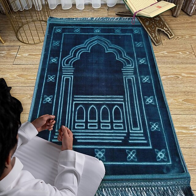  tapis de prière musulman doux et confortable couverture de culte raschel antidérapant résistant à l'usure