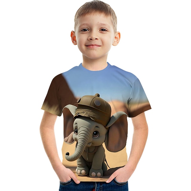  mode bokstavsmönster tryckt kortärmad t-shirt mode 3d-tryckta färgglada skjortor för pojkar och flickor