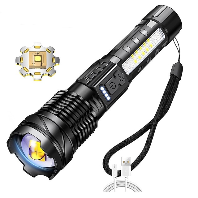  LED Flashlights / Torch LED Light Handheld Flashlights / Torch Waterproof LED LED Emitters 7 Mode with Battery and USB Cable Portable Waterproof Lightweight Easy Carrying 2 in 1 Camping / Hiking