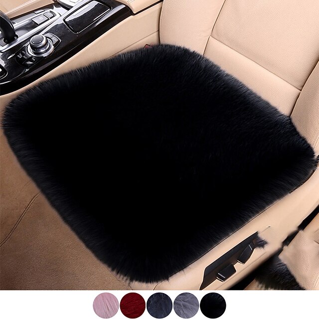 Sheepskin Car Seat Cushion Cover Armchair Plush Seat Pad Luxury Long