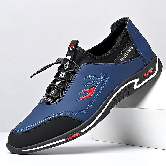 Men's Sporty Blue & Black Sneakers - Durable Outdoor Shoes with Quick Lace System, Ideal for Hiking and Casual Wear 7