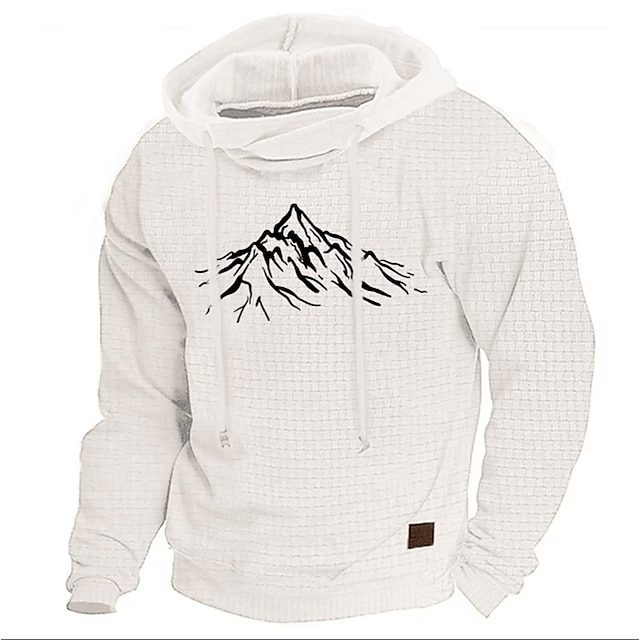 Herren Einfarbig Kapuzensweatshirt Kapuzenshirts Pullover Streetwear Sportbekleidung Langarm Mit Kapuze Sport & Outdoor Lässig Streetwear Schwarz Weiß Kordelzug Herbst Winter Designer