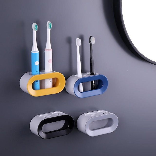  veggmontert elektrisk tannbørsteholder, tannbørstestativ, tannbørsteorganisator