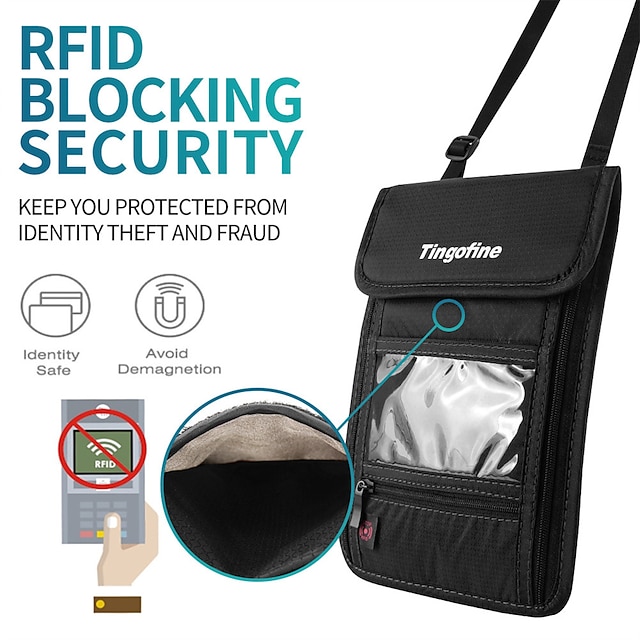 RFID Blocking Travel Bag Anti-theft Passport Holder Ticket Holder ...