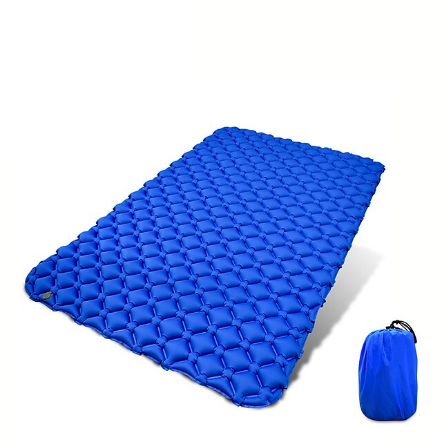  Inflatable Sleeping Pad Outdoor Camping Waterproof Ultra Light (UL) Soft Compact Nylon 195*130*6 cm for 2 person Camping / Hiking Climbing Beach All Seasons Blue