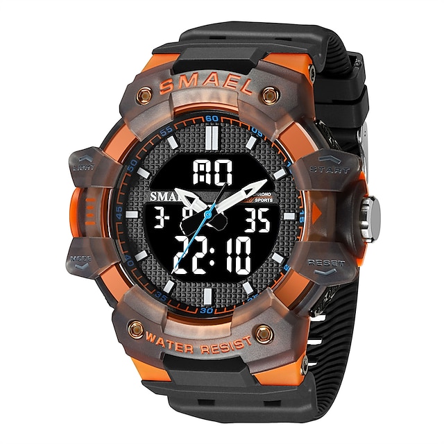  SMAEL Digital Men Military Watches Dual Time Waterproof Luxury Top Brand Watch Men's Sports LED Quartz Analog Wristwatches Male