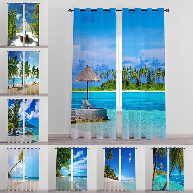  Blackout Curtain Drape Door Curatin Panels 3D Digital Print Window Treatments Thermal Insulated Room Darkening Grommet for Living Room Wedding Balcony