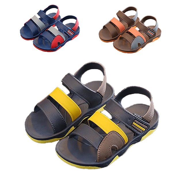  Boys Sandals Daily Casual PVC Shock Absorption Breathability Non-slipping Big Kids(7years +) Little Kids(4-7ys) Toddler(2-4ys) School Outdoor Exercise Yellow Red Brown Summer
