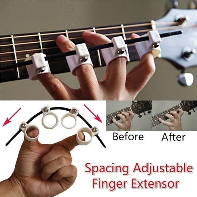  Espaçamento ajustável extensor de dedo treinador de guitarra para iniciante expansão de dedo treinador de extensão de dedo treinador de poder de dedo para aprendiz de piano saxofone iniciante ukulele