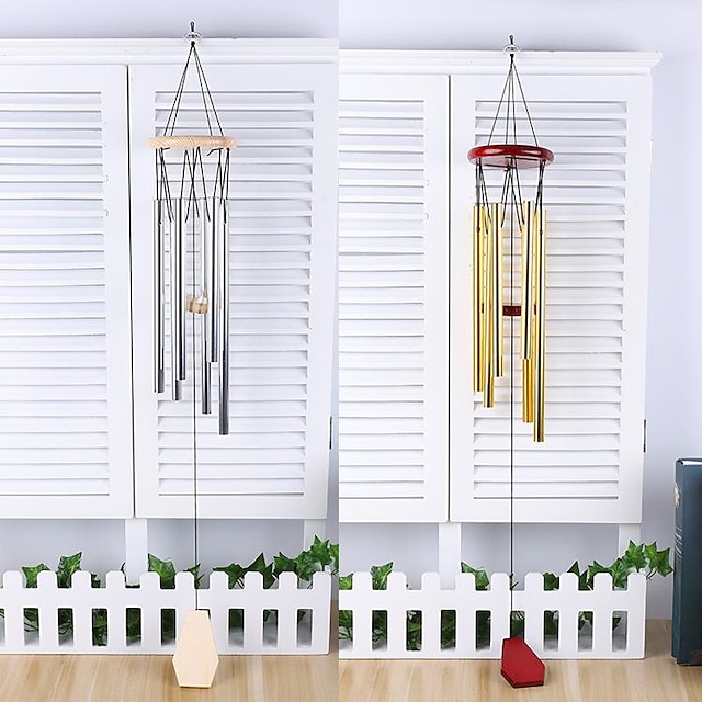  1pc Wind Chimes For Outside, 6 Tubes Ornaments For Outdoor Patio Garden Home Decor Gifts For Women Mother Memorial Wind Chimes 11x90cm/4.3''x35''