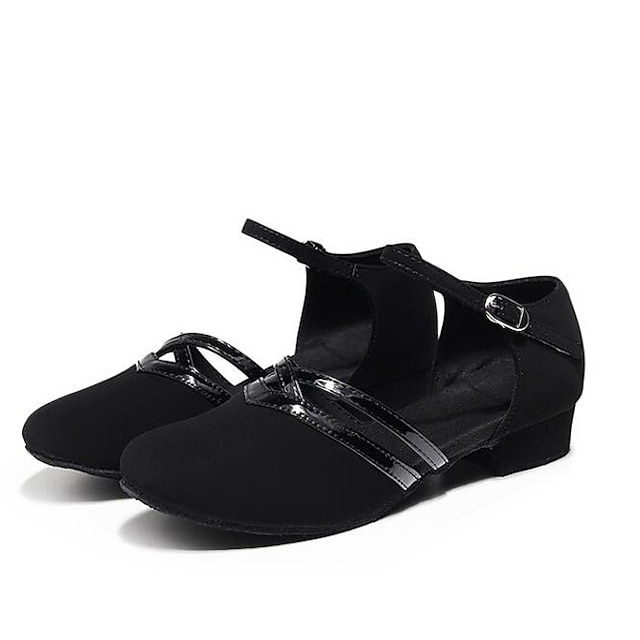  Pentru femei Sală Dans Pantofi Moderni Pantofi de caracter Scenă Interior Antrenament Brant mai moale Despicare Grosime călcâială Negru