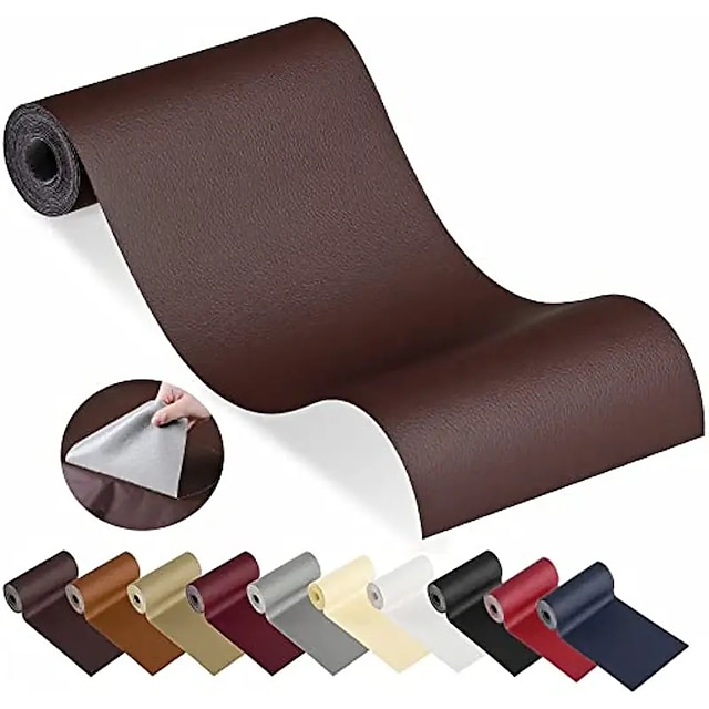  1 pc papier peint en cuir patchs de réparation en cuir auto-adhésifs pour meubles, canapés, sièges de voiture, canapés, vestes et sacs à main. 20×120cm / 7.8''x47.2''