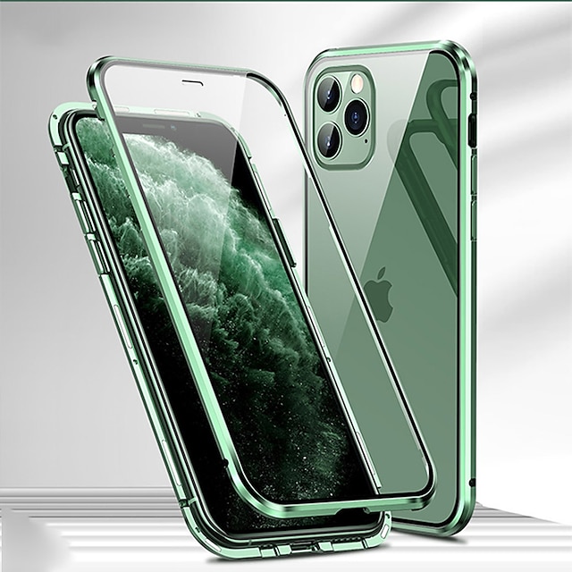  Phone Case For iPhone 15 Pro Max Plus iPhone 14 Pro Max Plus 13 12 11 Mini X XR XS 8 7 Magnetic Adsorption Full Body Protective Double Sided Camera Lens Protector Solid Colored Tempered Glass Metal