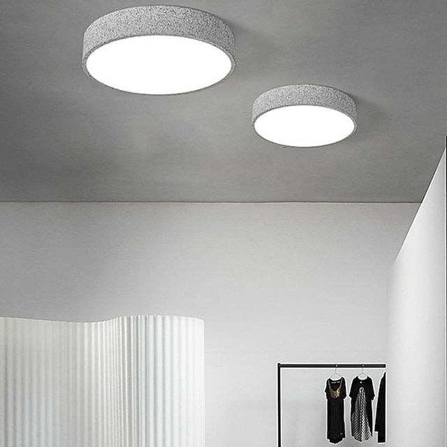  Luz de techo led, luz de techo de montaje empotrado regulable, luz de techo led de resina de 30 cm, luz de techo redonda moderna, lámpara de techo para sala de estar, pasillo
