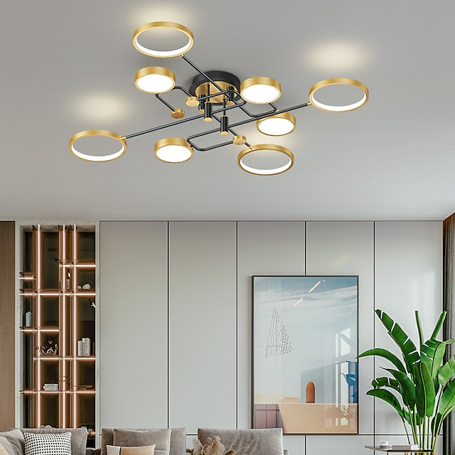  led plafondlamp dimbaar licht modern zwart goud 6/8 koppen cirkel ontwerp 75 cm inbouwspots aluminium led nordic style 110-240v