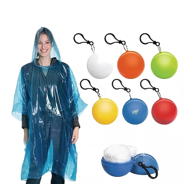 Stay Dry On The Go: 1pc Disposable Raincoat Keychain For Hiking, Camping, and Cycling!