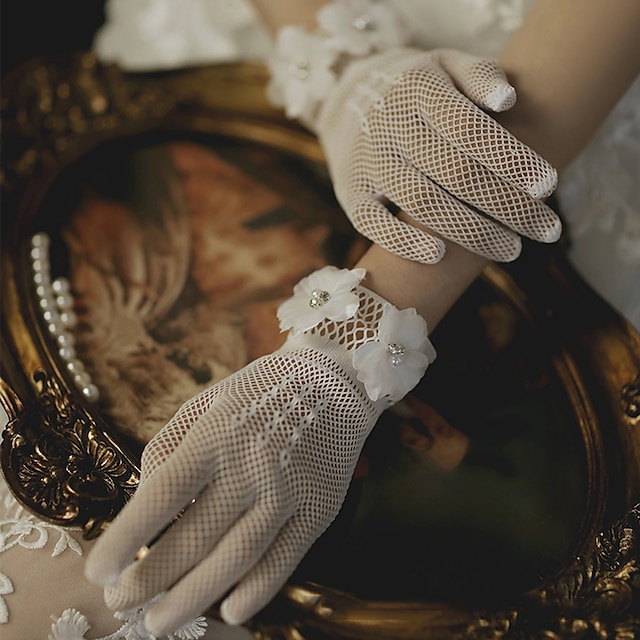  eleganckie rękawiczki ślubne 1950 1920 wielki gatsby damskie rękawiczki na wesele/wieczor balowy